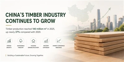 La producció de fusta de la Xina arriba als 140 milions de metres cúbics el 2025